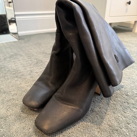 Sam Edelman Black Knee-High Boots – Size 9, Classic Square Toe - Picture 4 of 8